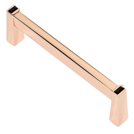 WISDOM STONE Long Island Cabinet Pull, 96mm 3-3/4in C to C, Rose Gold with Black Crystals 412196RG-B